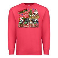 Cardinal Merry Christmas  tractor Premium Sweatshirt - CowhideDigitalArt