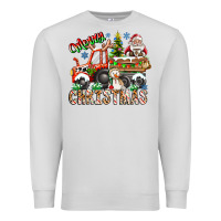 Dove Grey Merry Christmas  tractor Premium Sweatshirt - CowhideDigitalArt