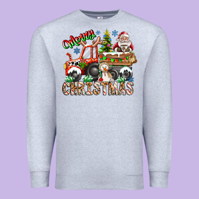 Merry Christmas  Tractor Premium Sweatshirt Designed By Cowhidedigitalart