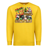 Lemon Merry Christmas  tractor Premium Sweatshirt - CowhideDigitalArt