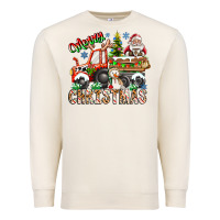 Sandshell Merry Christmas  tractor Premium Sweatshirt - CowhideDigitalArt