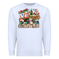 White Merry Christmas  tractor Premium Sweatshirt - CowhideDigitalArt