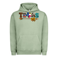 Pigment Oil Green texas with arrow and sunflowers Urban Hoodie - Artiststas