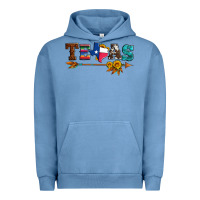 Pigment Pebble Blue texas with arrow and sunflowers Urban Hoodie - Artiststas