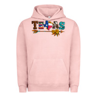 Pigment Salmon texas with arrow and sunflowers Urban Hoodie - Artiststas