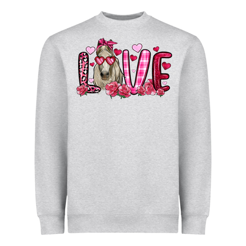 Valentines Day Love Horse Heavyweight Sweatshirt by OliviaCreatesArt | Teevron