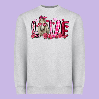 Valentines Day Love Horse Heavyweight Sweatshirt Designed By Oliviacreatesart