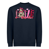 Navy valentines day love horse Heavyweight Sweatshirt - OliviaCreatesArt