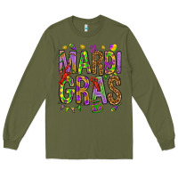 Army Green Mardi Gras Long Sleeve Tee - HowdyJamesFarm