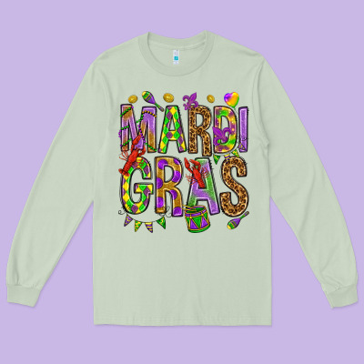 Mardi Gras Long Sleeve Tee Designed By Howdyjamesfarm