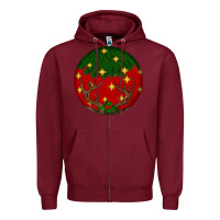 Burgundy christmas Zipper Hoodie - BundleAndBundleShop
