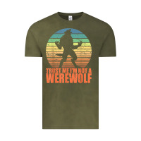 Vintage Olive trust me i'm not a werewolf men boys halloween costume Vintage Tee - trangStudio