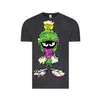 Vintage Black Marvin The Martian Glitch Vintage Tee - trangStudio