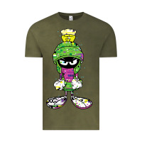 Vintage Olive Marvin The Martian Glitch Vintage Tee - trangStudio