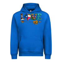 Cobalt love texas serape cowhide cactus and sunflowers Urban Hoodie - Artiststas