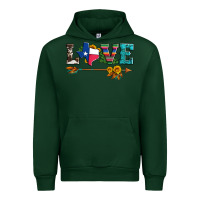 Forest Green love texas serape cowhide cactus and sunflowers Urban Hoodie - Artiststas