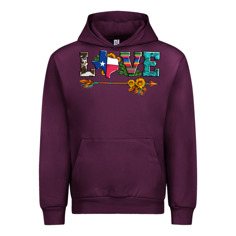 Love Texas Serape Cowhide Cactus And Sunflowers Urban Hoodie by Artiststas | Teevron