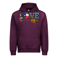 Mauve Wine love texas serape cowhide cactus and sunflowers Urban Hoodie - Artiststas