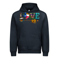 Navy love texas serape cowhide cactus and sunflowers Urban Hoodie - Artiststas