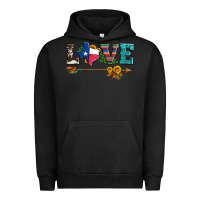 Pigment Black love texas serape cowhide cactus and sunflowers Urban Hoodie - Artiststas