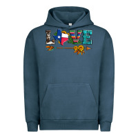Pigment Midnight Navy love texas serape cowhide cactus and sunflowers Urban Hoodie - Artiststas