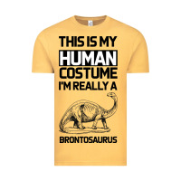 Vintage Mustard This Is My Human Costume Im Really A Brachiosaurus Vintage Tee - Bettercallsaul