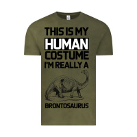 Vintage Olive This Is My Human Costume Im Really A Brachiosaurus Vintage Tee - Bettercallsaul
