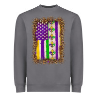 Storm mardi gras usa flag leopard Heavyweight Sweatshirt - OliviaCreatesArt