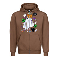 Chestnut cute ghost halloween Zipper Hoodie - BundleAndBundleShop