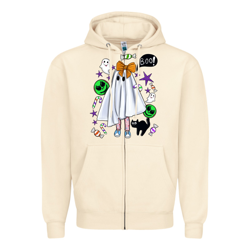 Cute Ghost Halloween Zipper Hoodie by BundleAndBundleShop | Teevron