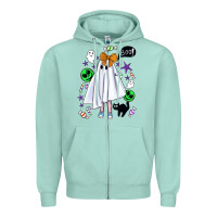 Seafoam cute ghost halloween Zipper Hoodie - BundleAndBundleShop