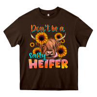 Chocolate Brown dont be a salty heifer Heavy Core Tee - JahusDesignShop