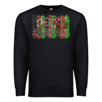 Black Merry Christmas Premium Sweatshirt - CowhideDigitalArt