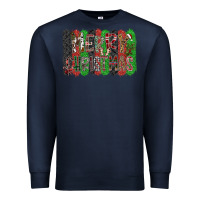 Navy Merry Christmas Premium Sweatshirt - CowhideDigitalArt