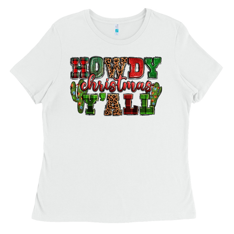 Howdy Christmas Y'all Ladies Tee by NancyCooperArtShop | Teevron