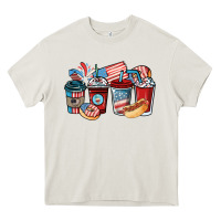 Cream 4th of july coffee cups Heavy Core Tee - NancyCooperArtShop