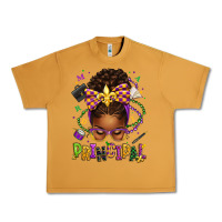 Mardi Gras Principal Afro Messy Bun Urban Heavy Tee | Teevron