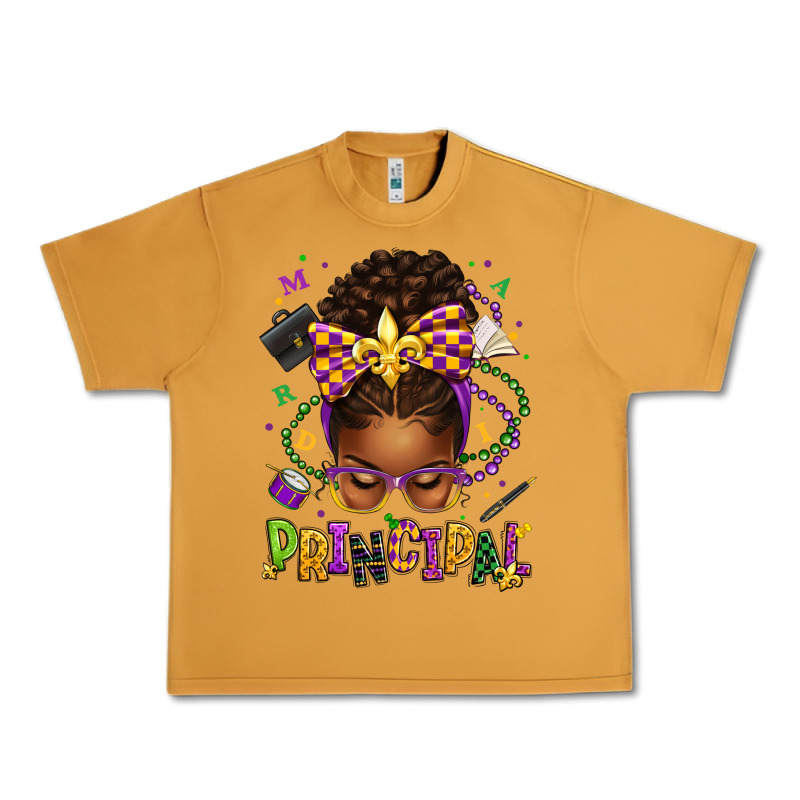 Mardi Gras Principal Afro Messy Bun Urban Heavy Tee by texasbilliewilder | Teevron