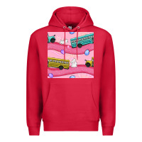Cardinal Easter School Bus Seamless Pattern Premium Hoodie - BundleAndBundleShop