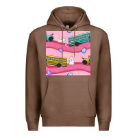 Chestnut Easter School Bus Seamless Pattern Premium Hoodie - BundleAndBundleShop