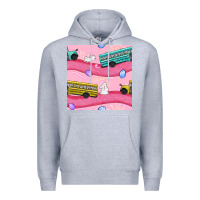 Heather Grey Easter School Bus Seamless Pattern Premium Hoodie - BundleAndBundleShop