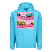 Ocean Blue Easter School Bus Seamless Pattern Premium Hoodie - BundleAndBundleShop