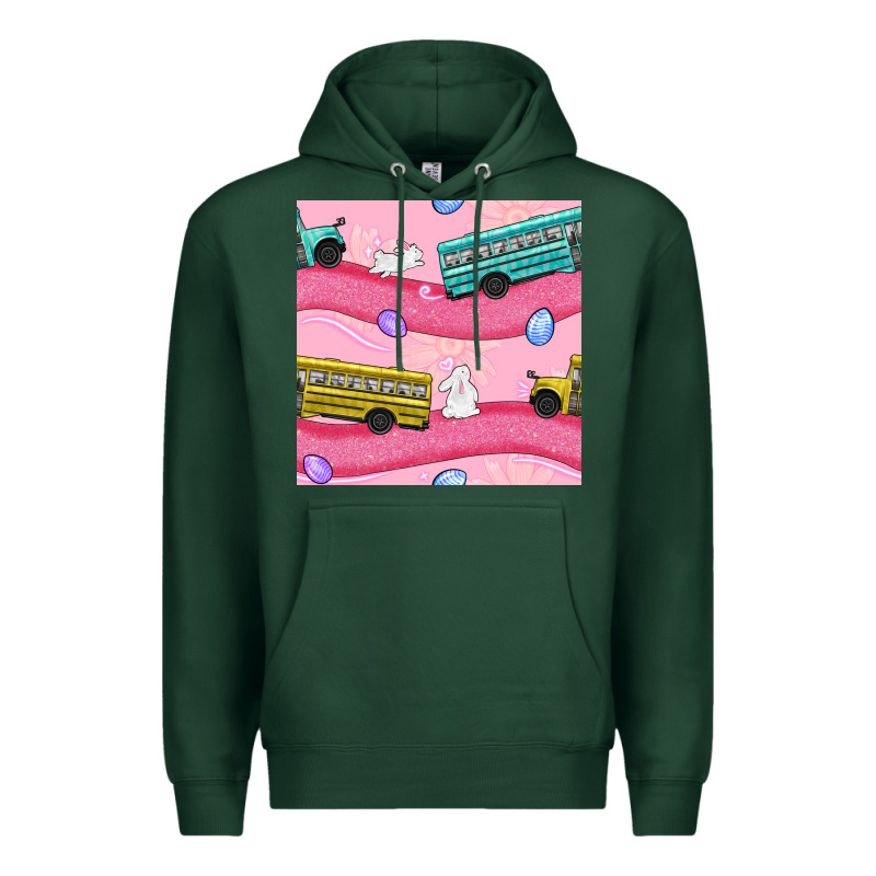 Easter School Bus Seamless Pattern Premium Hoodie by BundleAndBundleShop | Teevron