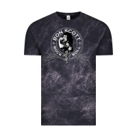 Cloud Black Bon Scott Rock n' Roll Lion Shield Vintage Tee - trangStudio
