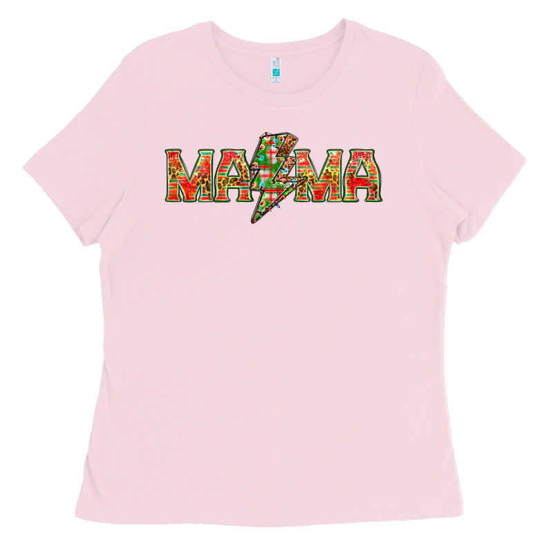 Mama Christmas Lightning Bolt Ladies Tee by NancyCooperArtShop | Teevron