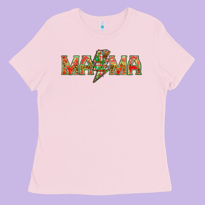 Mama Christmas Lightning Bolt Ladies Tee Designed By Nancycooperartshop