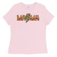 Bubblegum Pink Mama Christmas lightning bolt Ladies Tee - NancyCooperArtShop