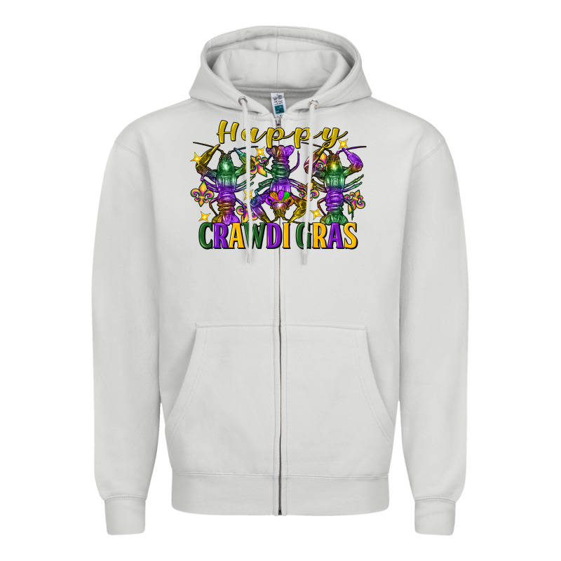 Happy Crawdi Gras Mardi Gras Crawfish Zipper Hoodie by FaDigitalArtStudio | Teevron