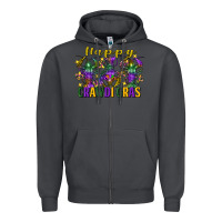 Smoke happy crawdi gras mardi gras crawfish Zipper Hoodie - FaDigitalArtStudio