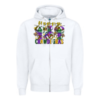 White happy crawdi gras mardi gras crawfish Zipper Hoodie - FaDigitalArtStudio